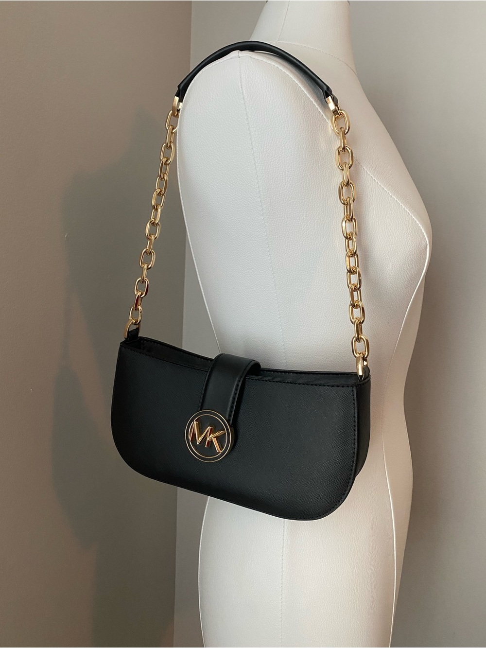 Michael Kors Black Carmen Pouchette Purse